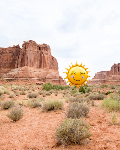Sunshine balloon in desert photography print