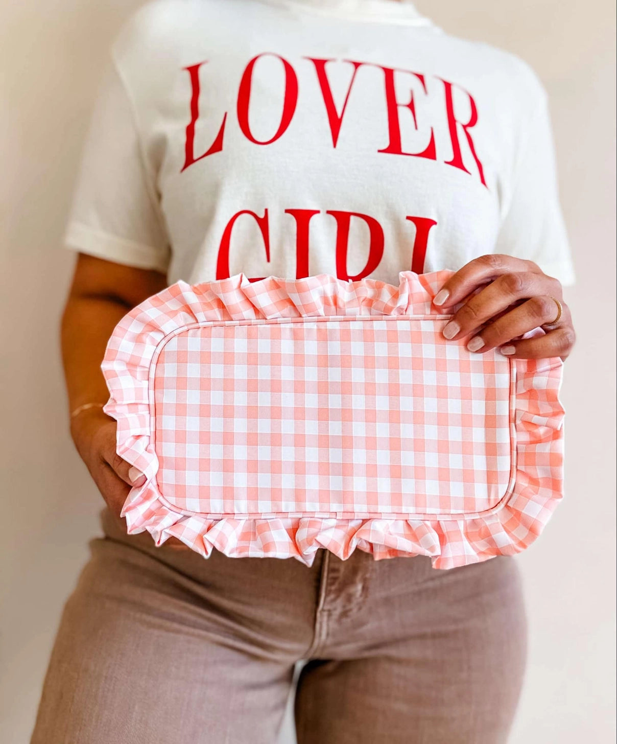 Gingham Frills Cosmetic Bag