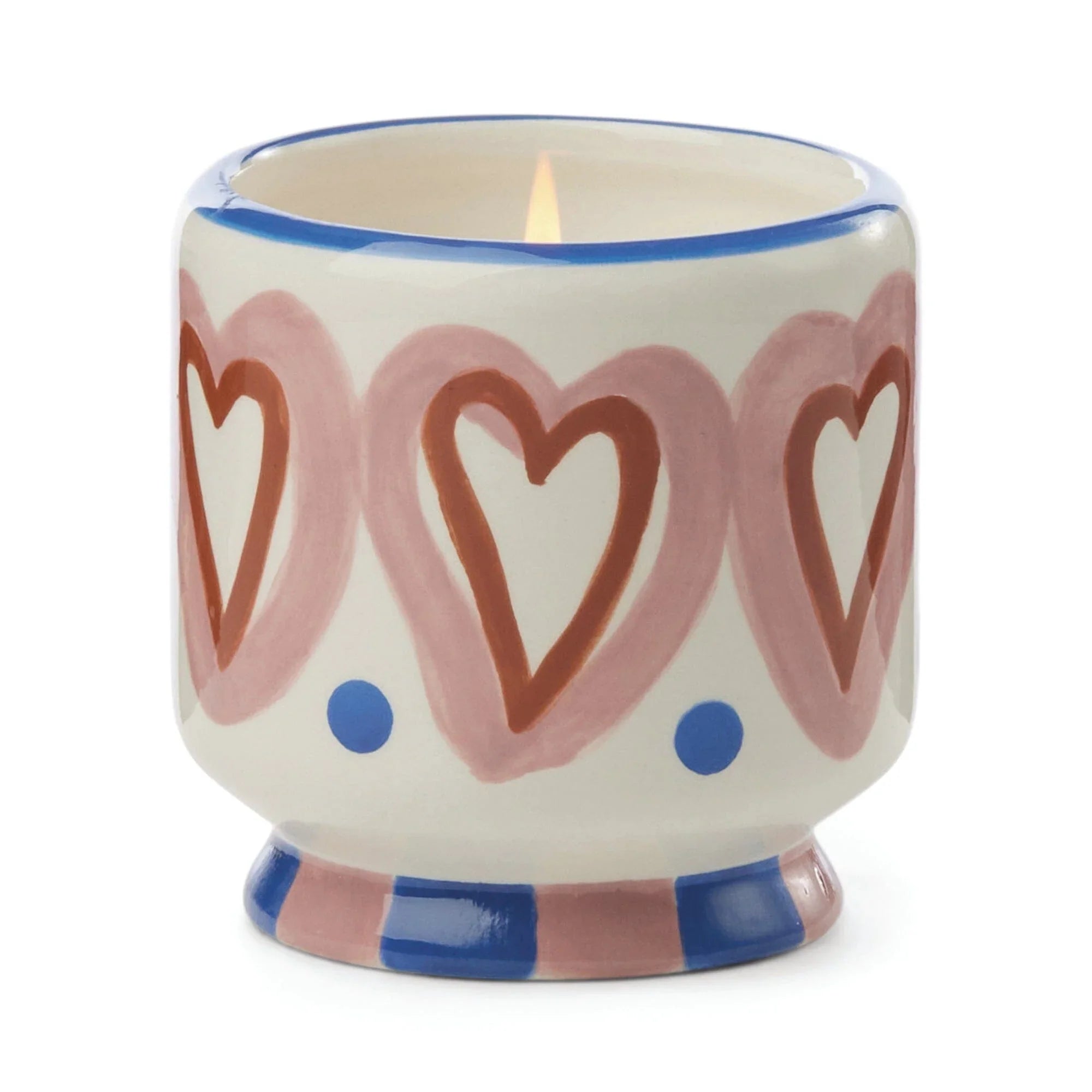 Boho Hearts Ceramic Candle