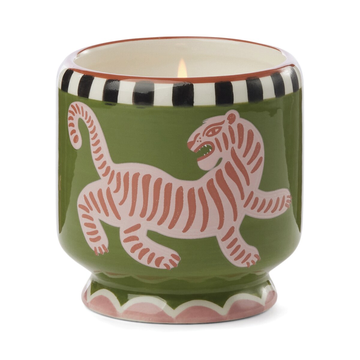 Tiger Stripe Ceramic Candle