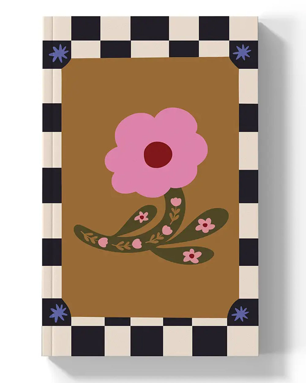 Bold and Bloom Checkered Lined Notebook