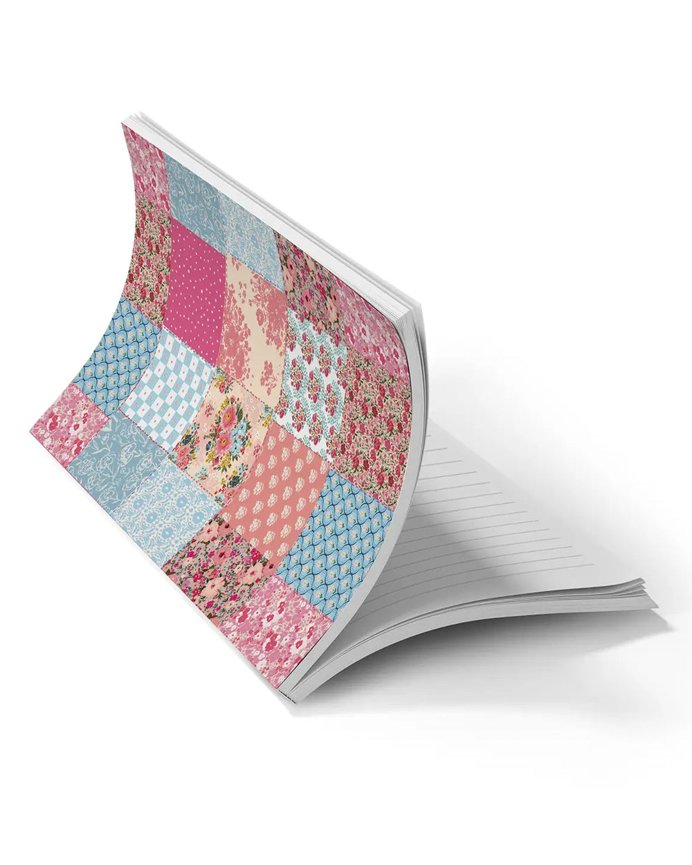 Pinks and Blooms Patchwork Lined Notebook