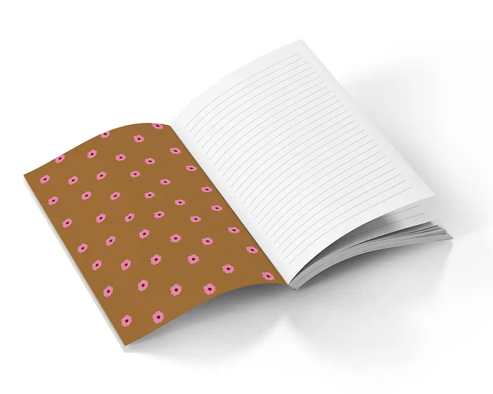 Bold and Bloom Checkered Lined Notebook