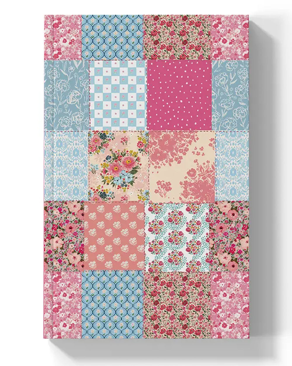 Pinks and Blooms Patchwork Lined Notebook