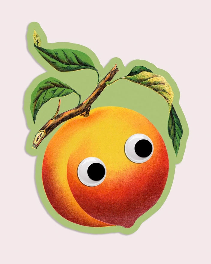 Googly Eyed Peach Sticker