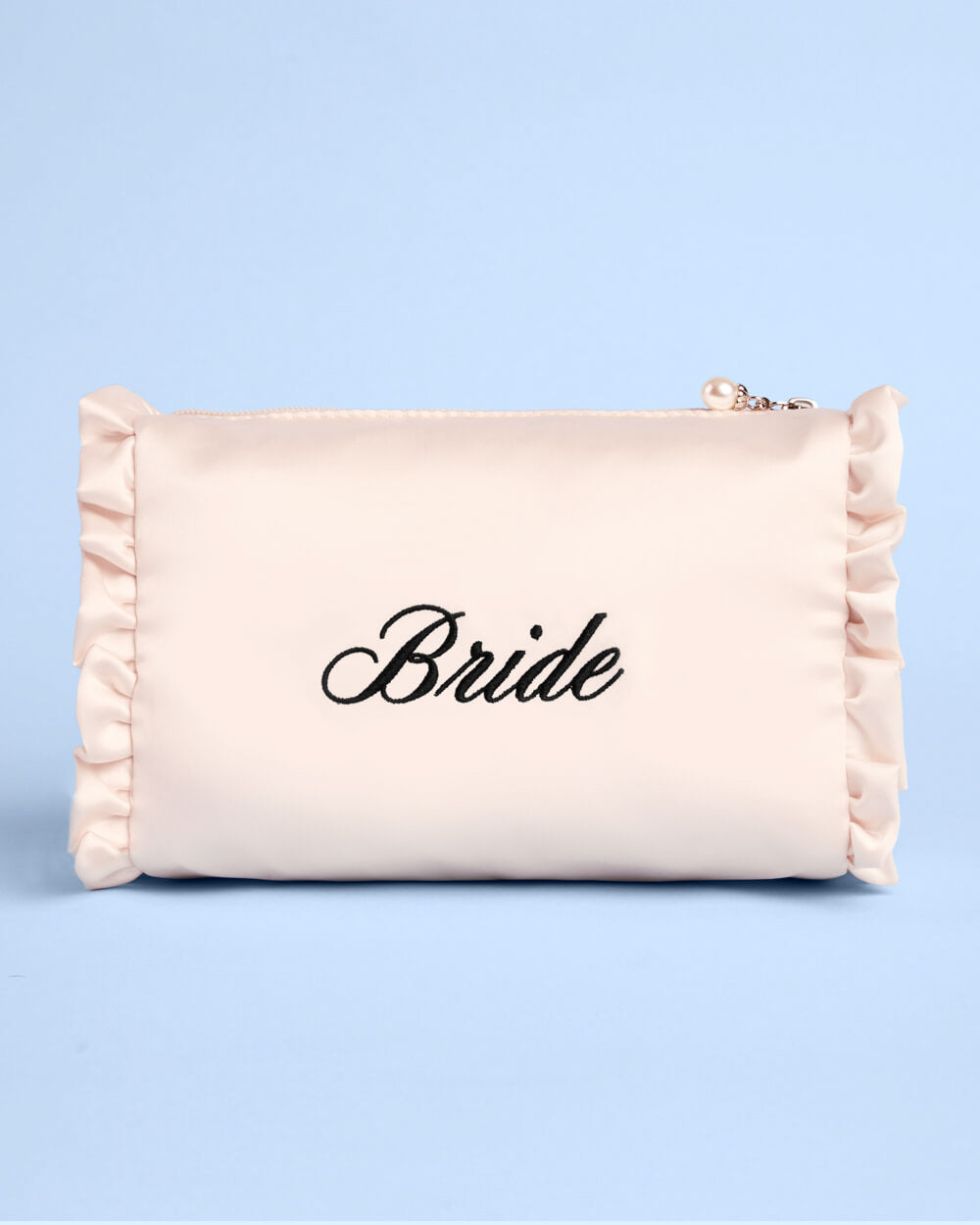 Embroidered Bride Satin Cosmetic Bag