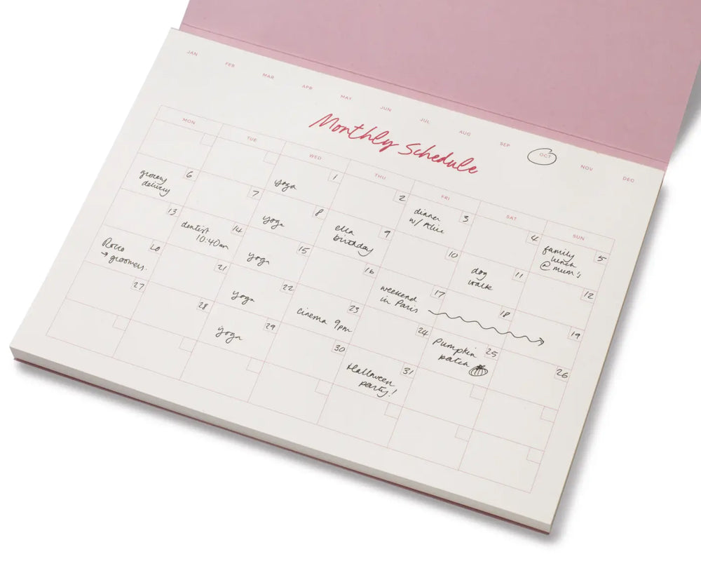 Cherry Picnic Monthly Schedule Pad