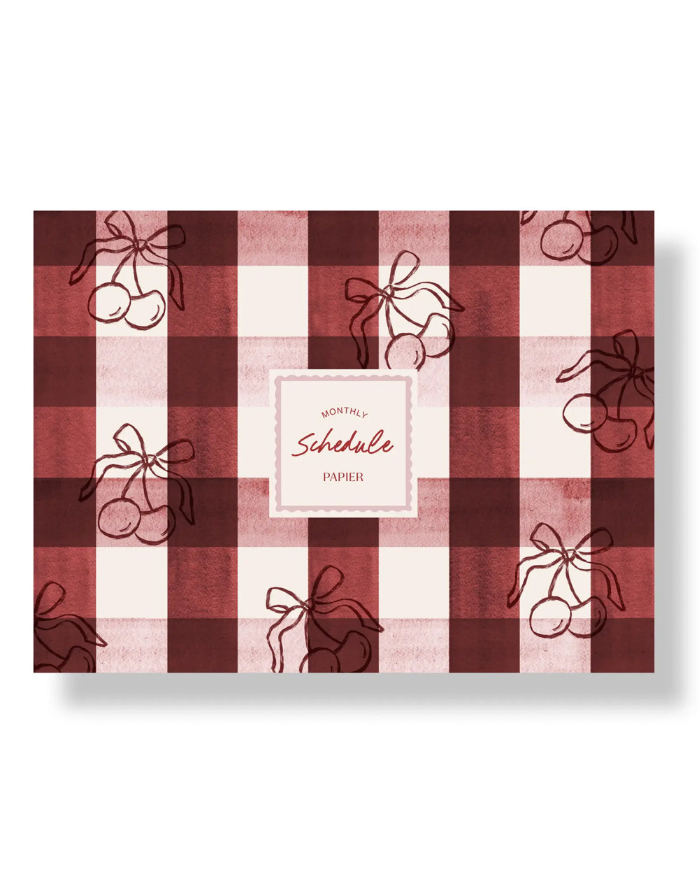 Cherry Picnic Monthly Schedule Pad