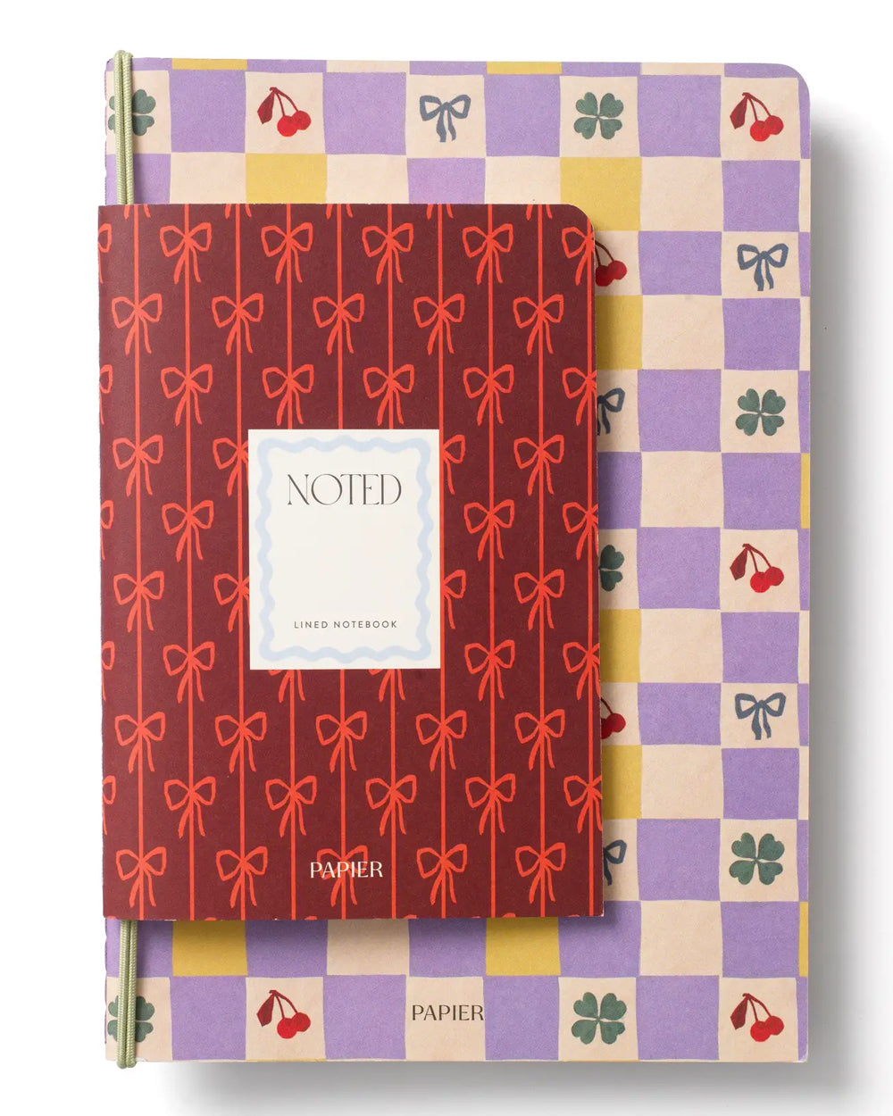 Checkerboard Cherry Bows Notebook Set
