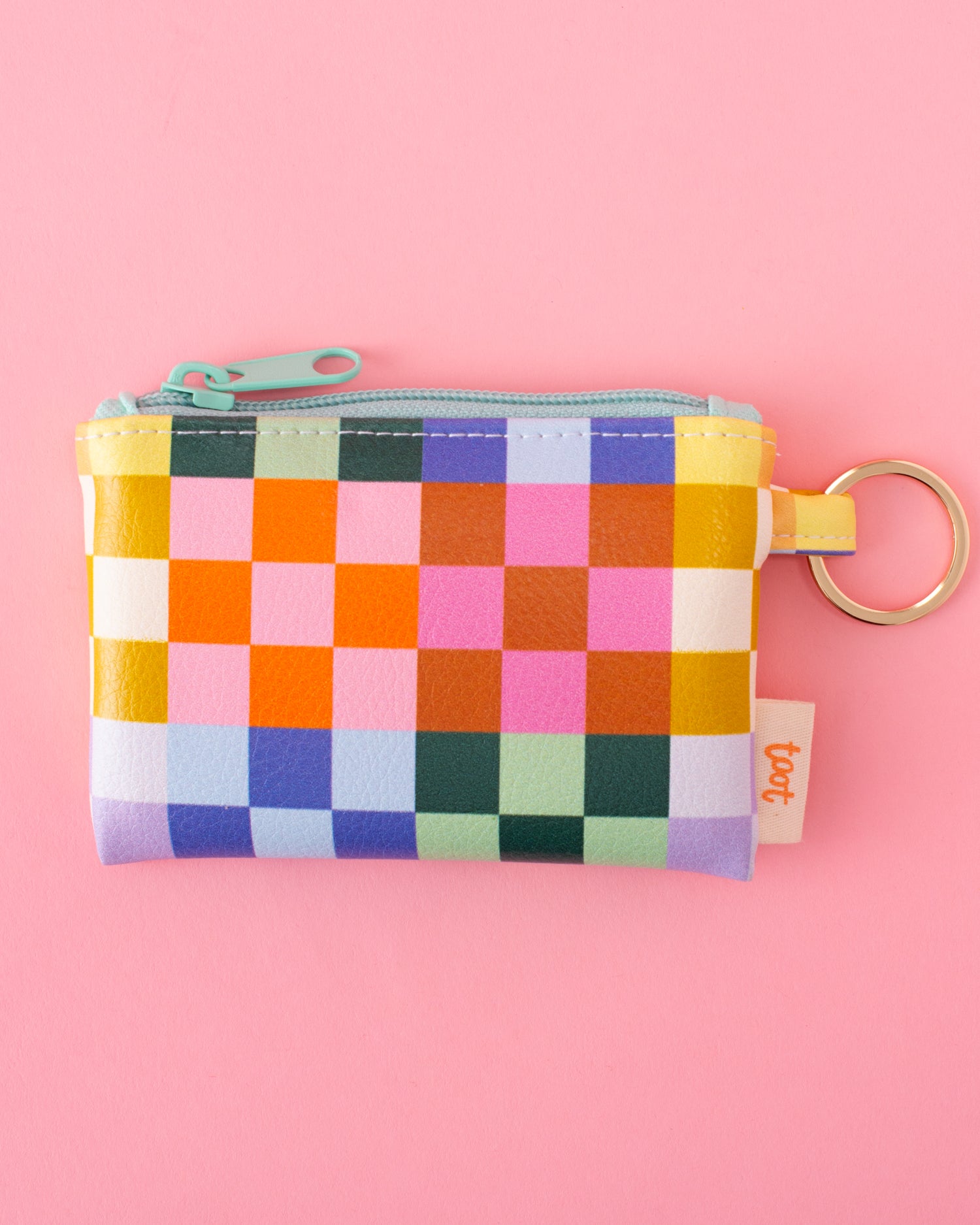 Rainbow Check Coin Pouch