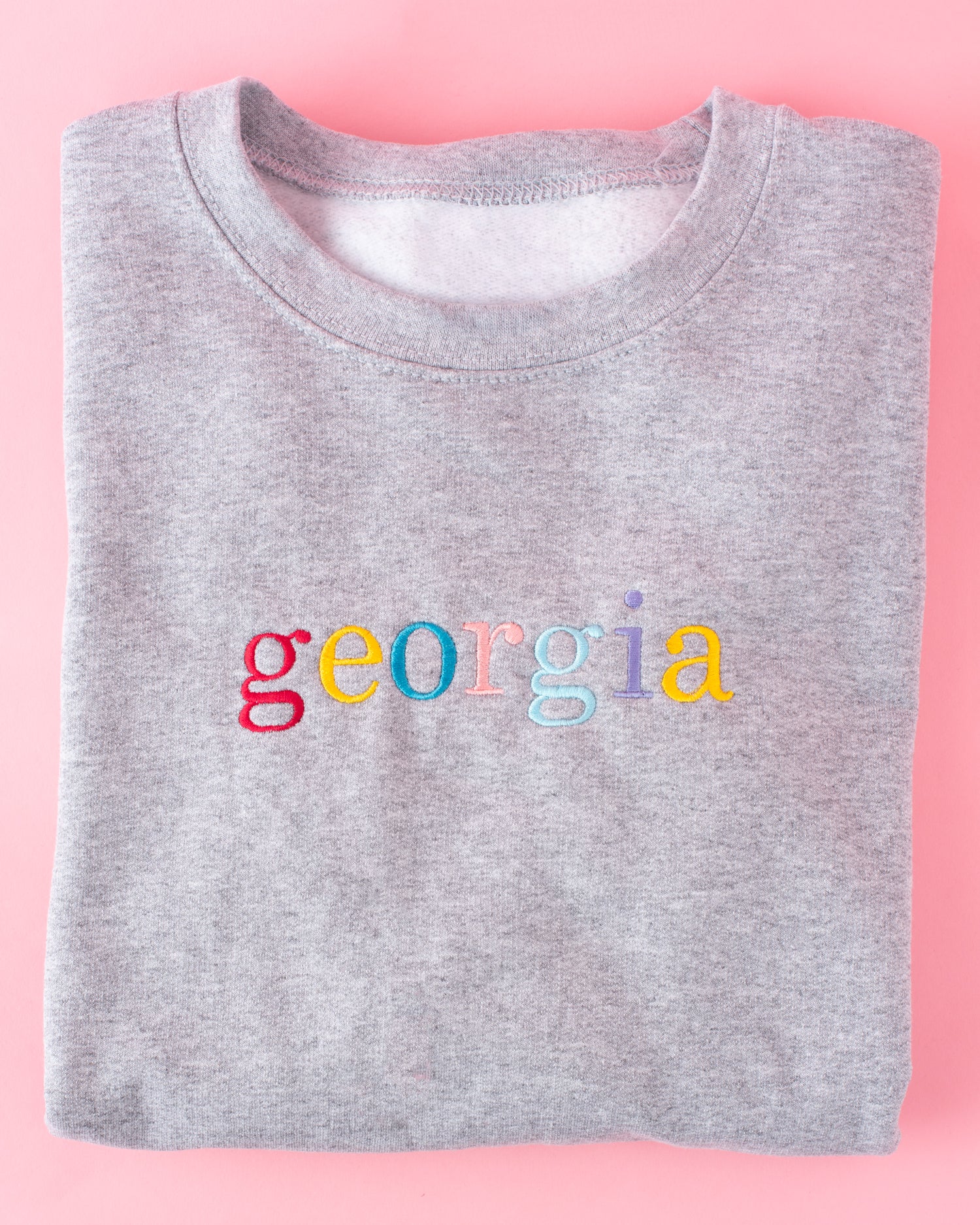 Colorful Georgia Embroidered Sweatshirt