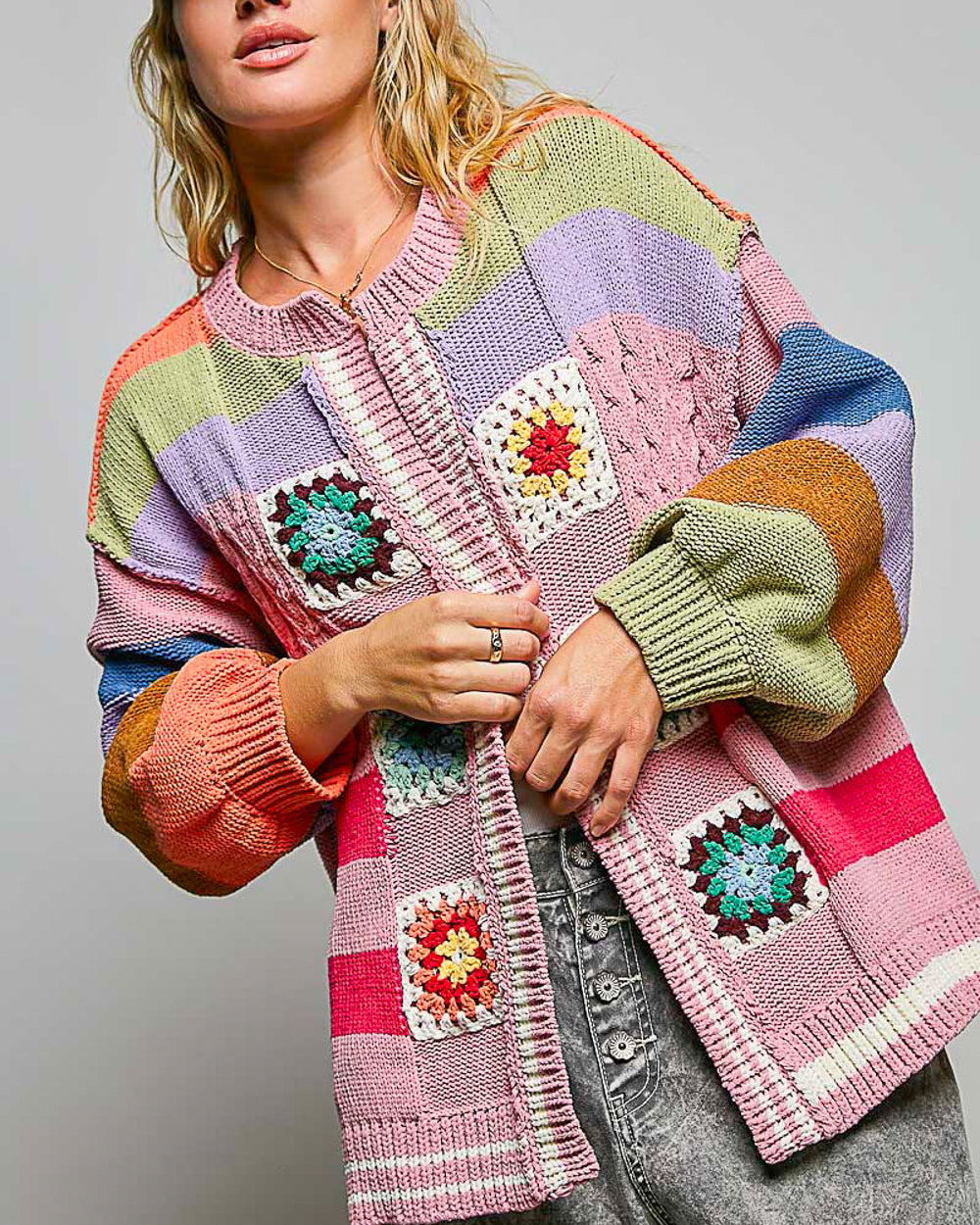 Dolly Crochet Patchwork Cardigan