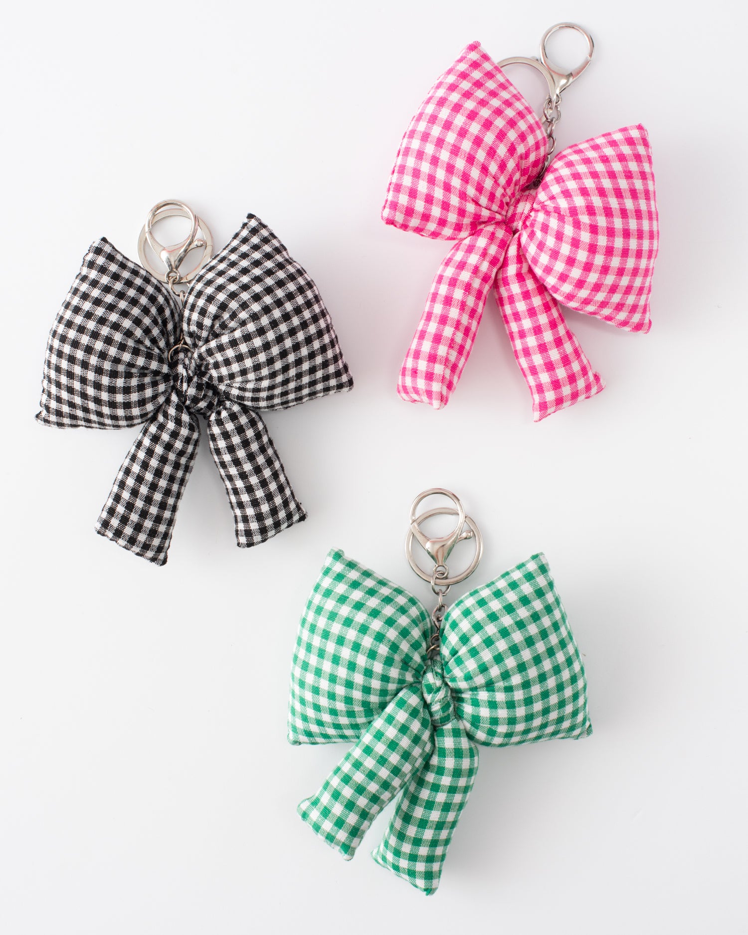 Gingham Bow Bag Charm