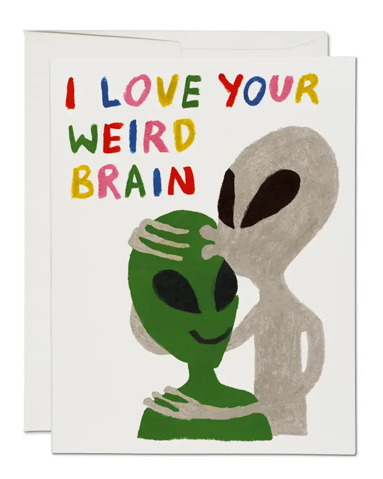 Weird Brain Alien Card