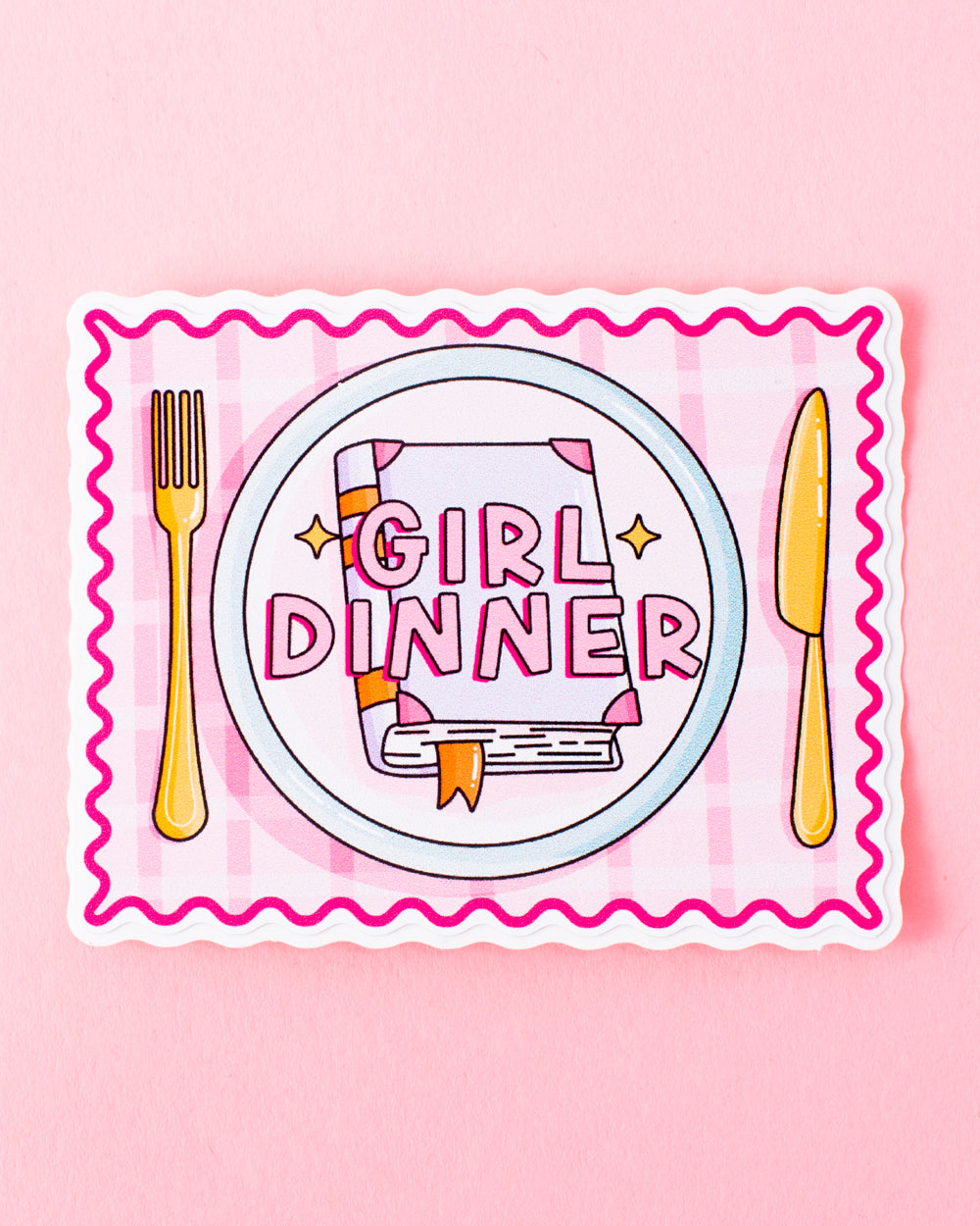 Girl Dinner Book Sticker