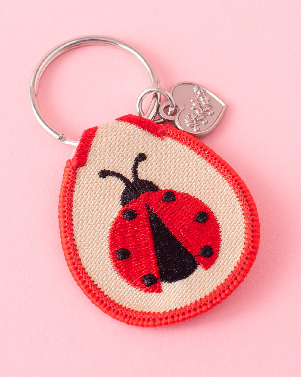 Embroidered Ladybug Keychain