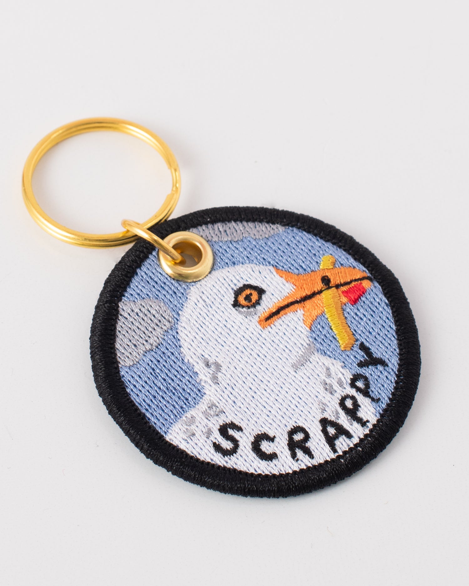 Scrappy Seagull Embroidered Keychain