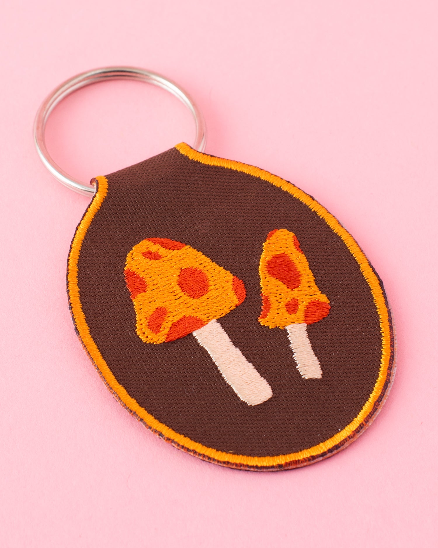 Mushroom Embroidered Keychain