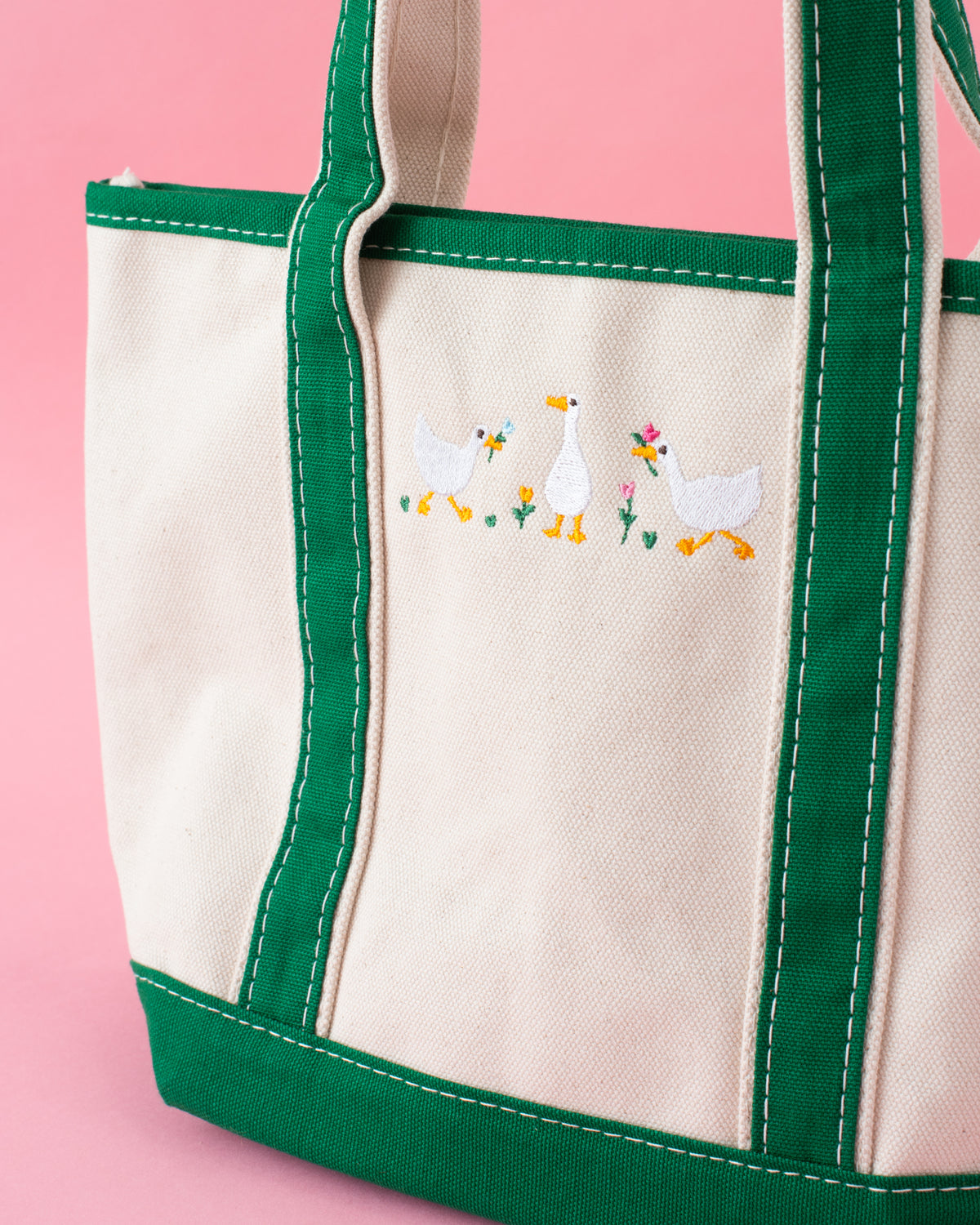 Little Ducks Embroidered Tote