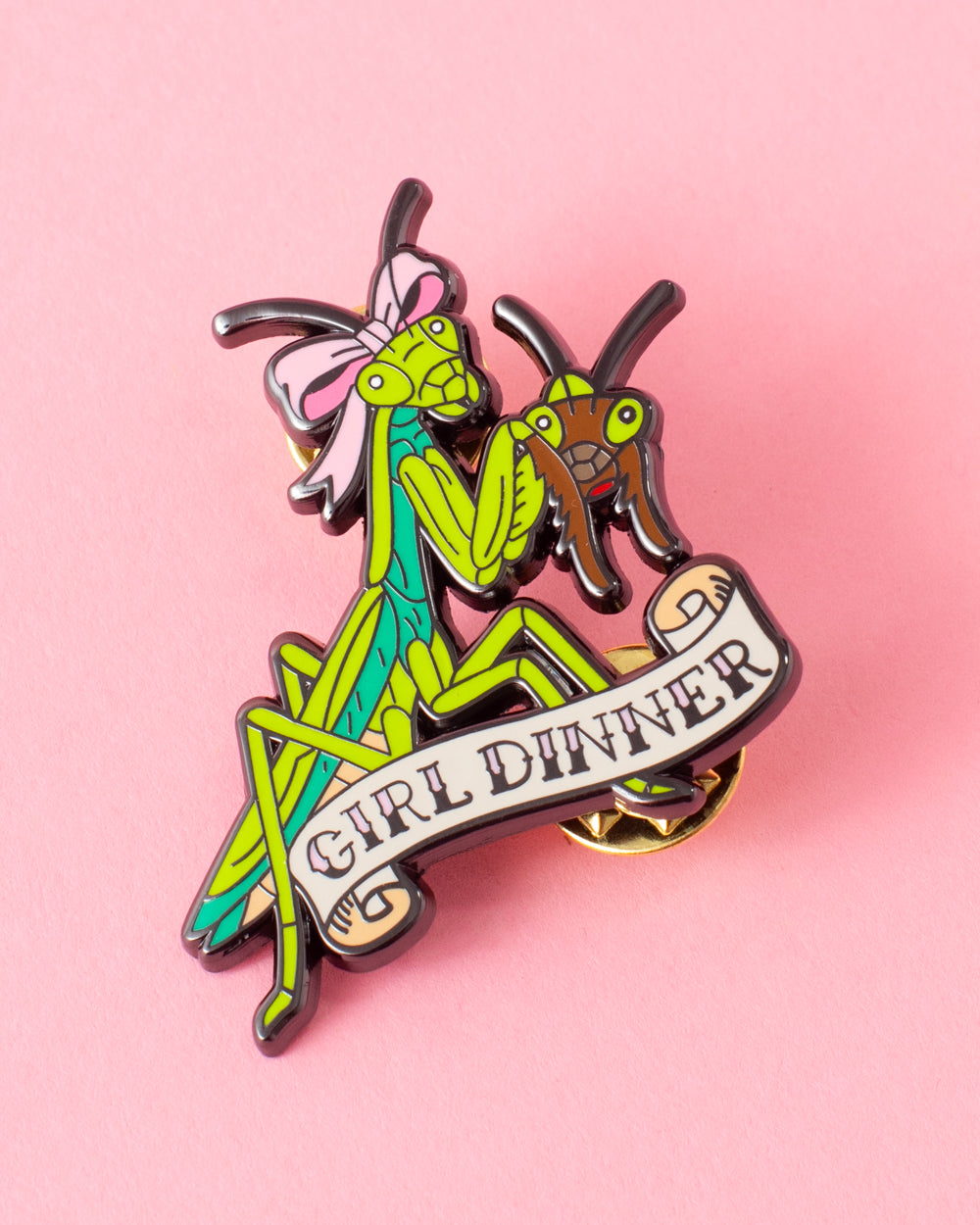 Girl Dinner Mantis Enamel Pin