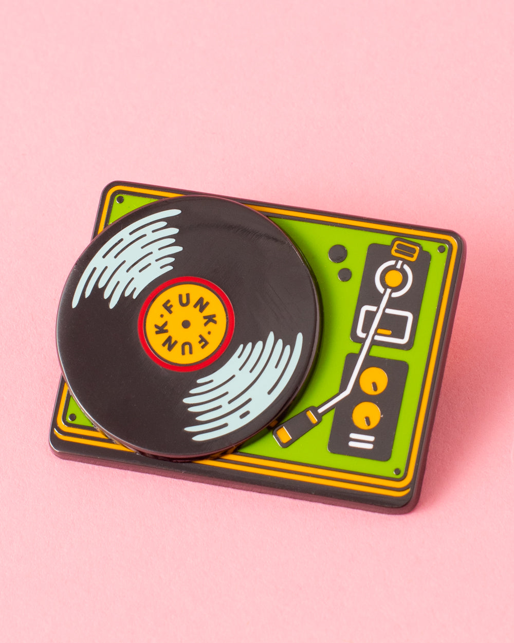 Record Player Spinning Enamel Pin