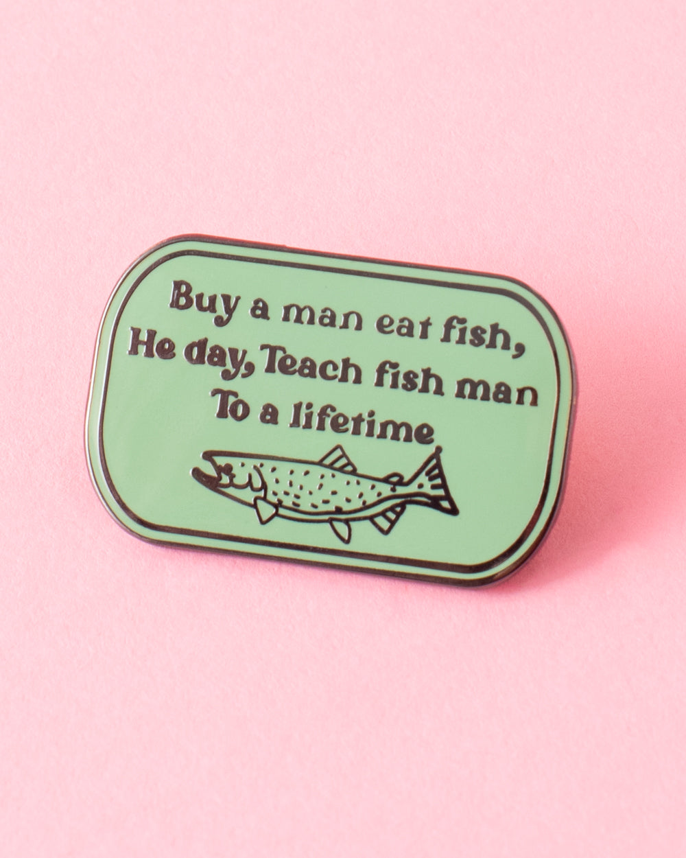 Buy A Man Eat Fish Enamel Pin
