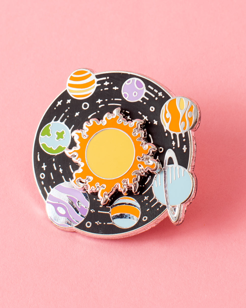 Solar System Spinning Enamel Pin