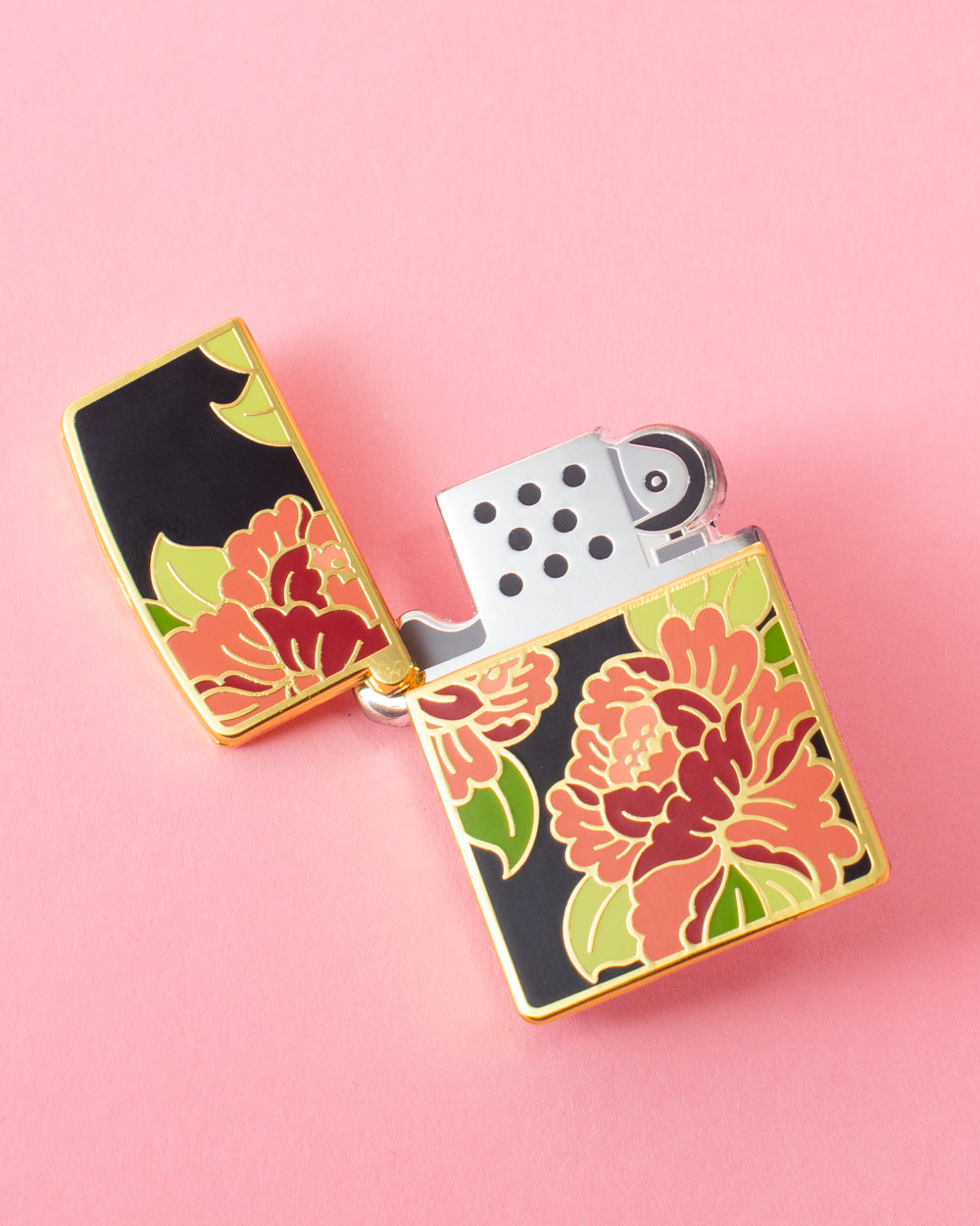 Floral Lighter Deluxe Enamel Pin
