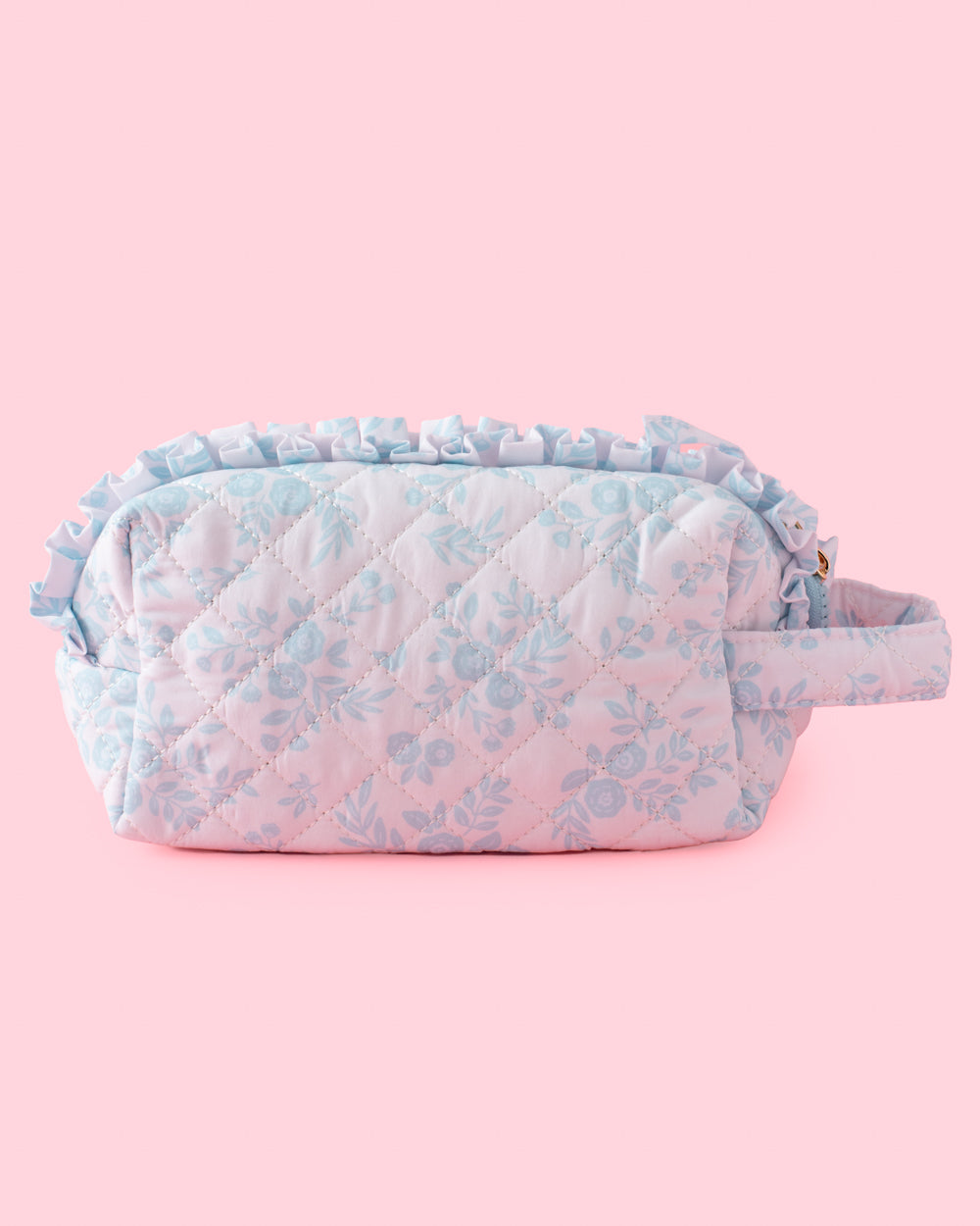 Quilted Something Blue Cosmetic Pouch