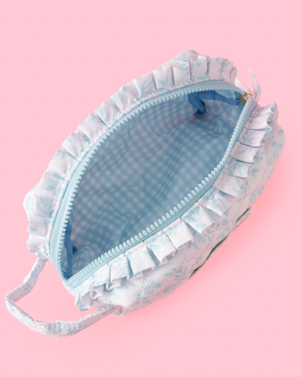 Quilted Something Blue Cosmetic Pouch