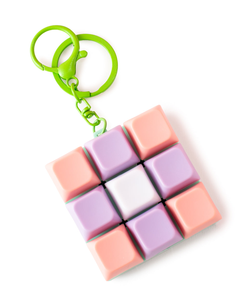 Colorblock Keyboard Fidget Clicker Keychain