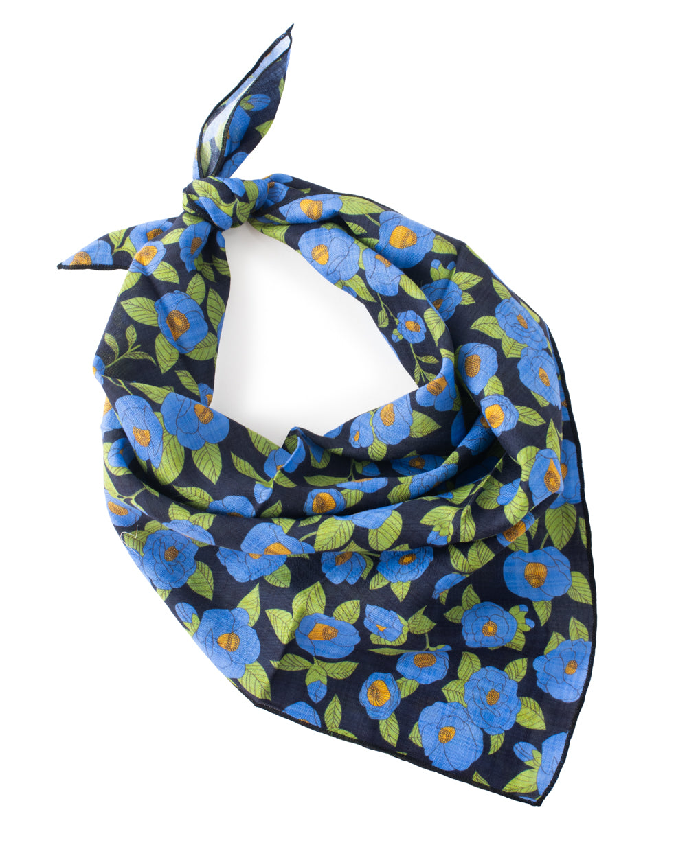 Blue Poppy Floral Bandana