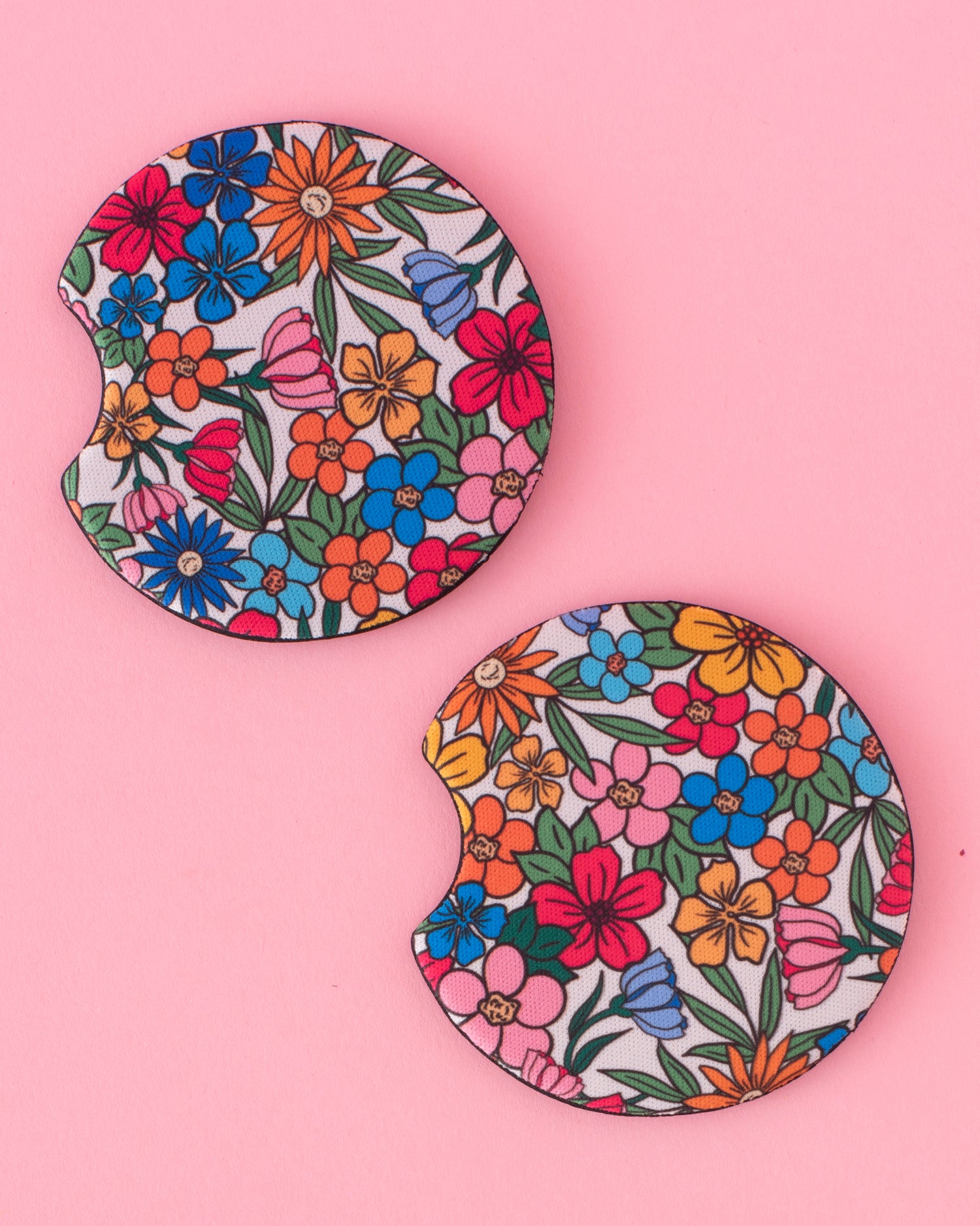 Bright Spring Floral Car Coasters