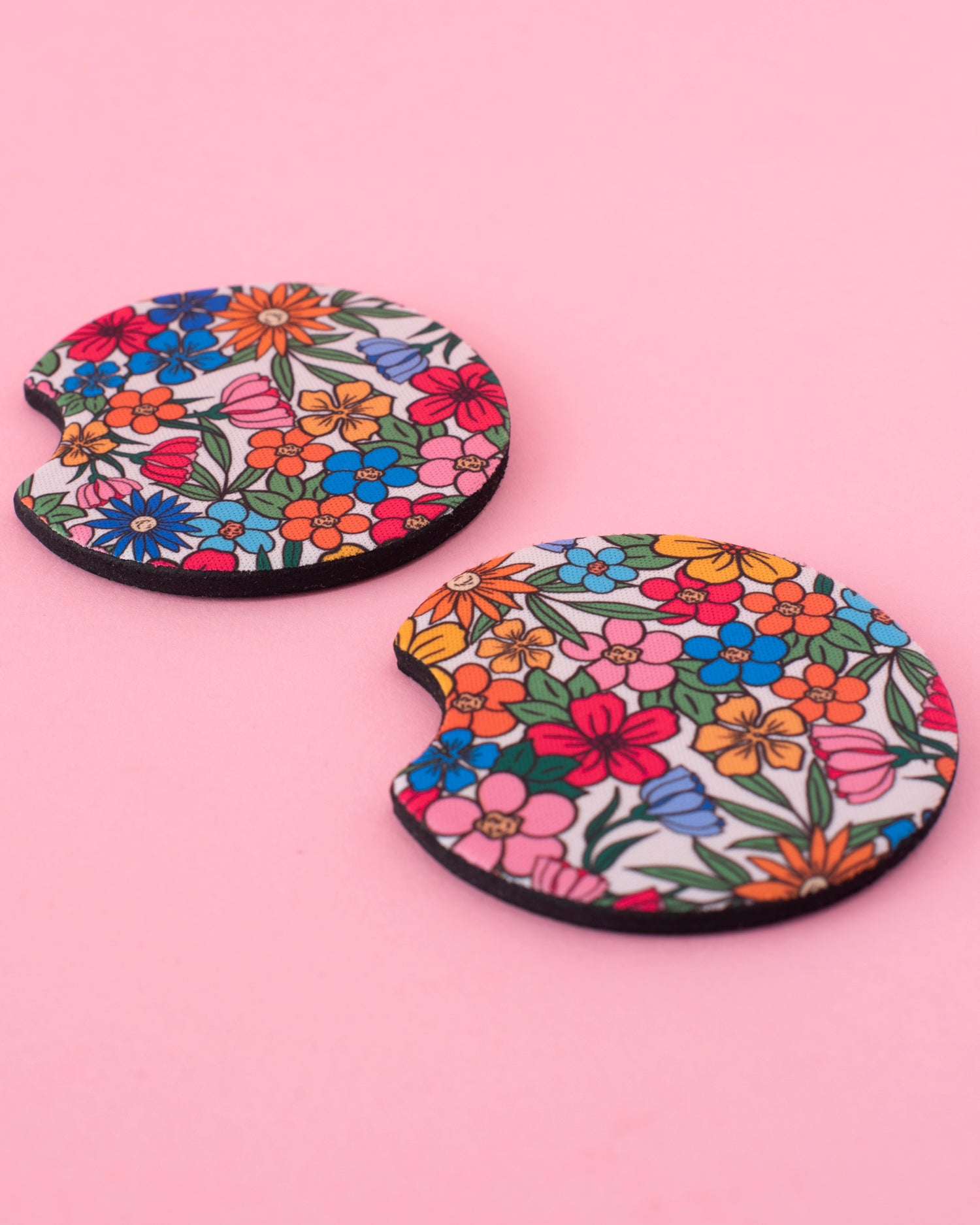 Bright Spring Floral Car Coasters