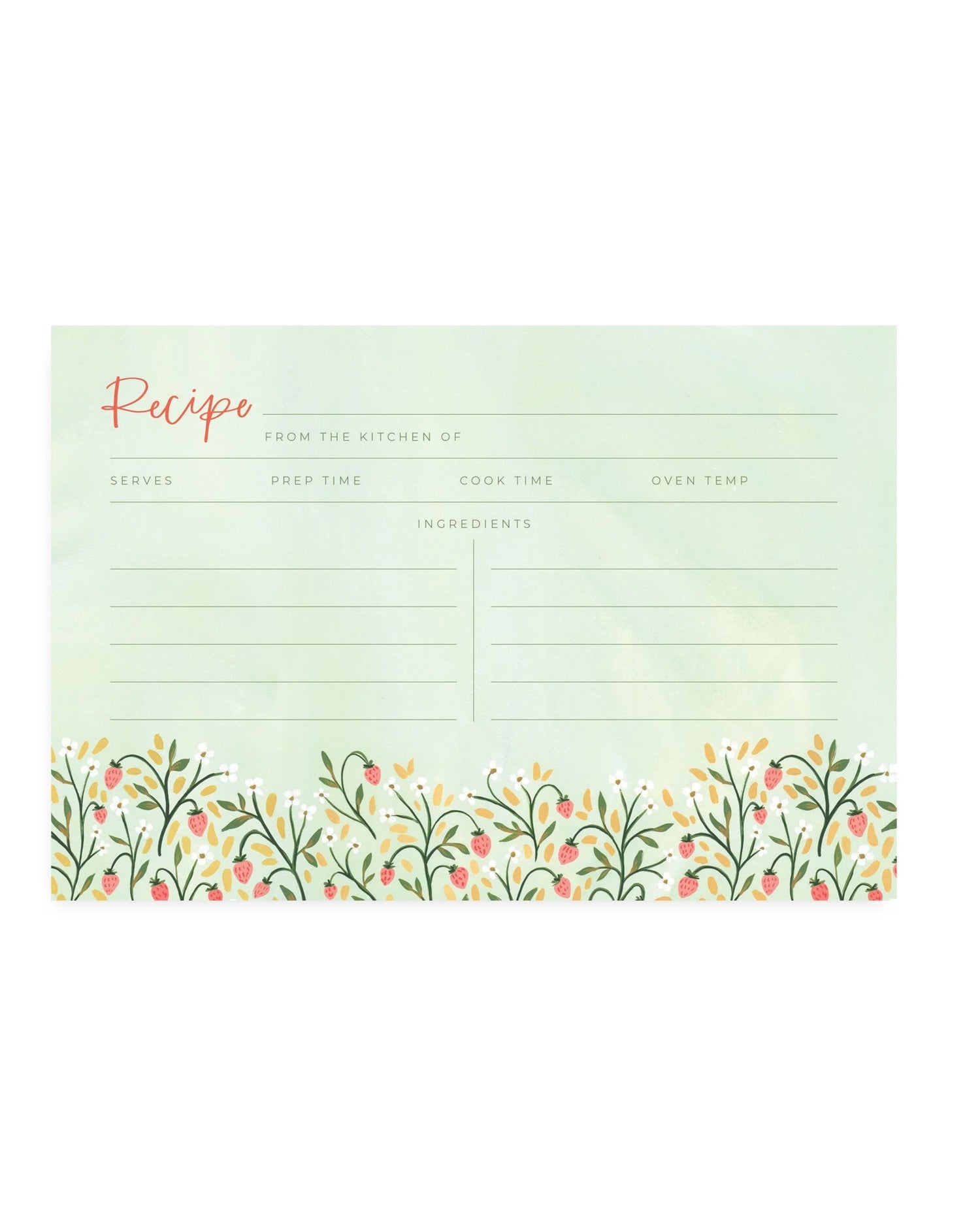 Strawberry Meadow Tin Recipe Box