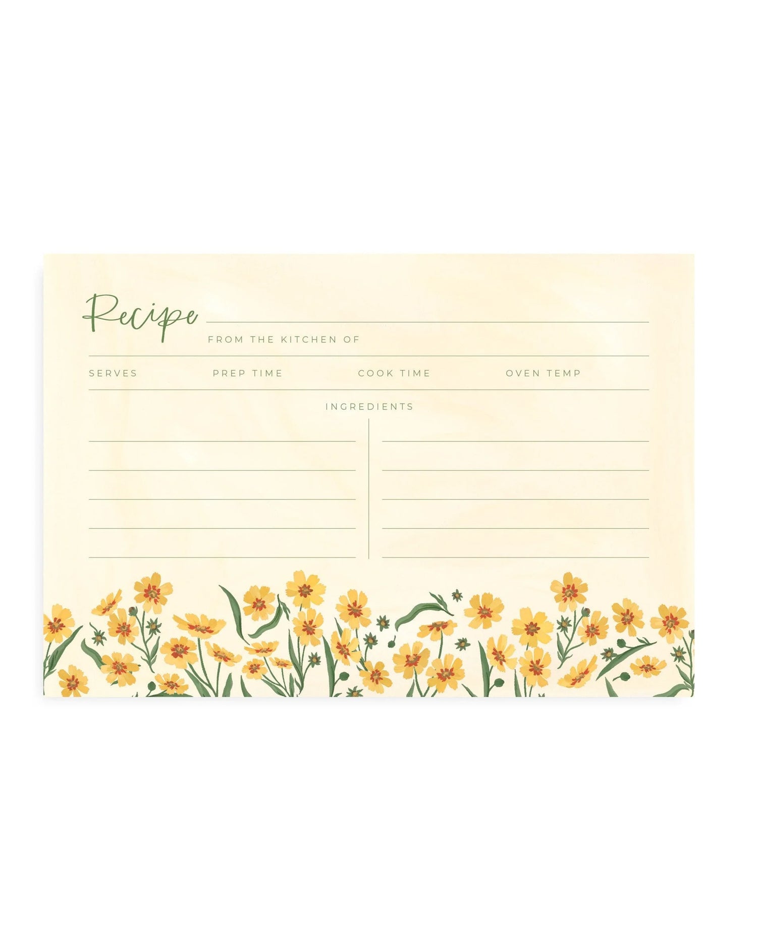 Goldenmane Floral Tin Recipe Box