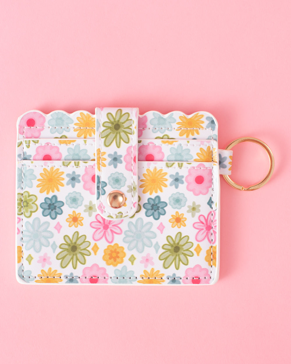 Watercolor Florals Keychain Wallet