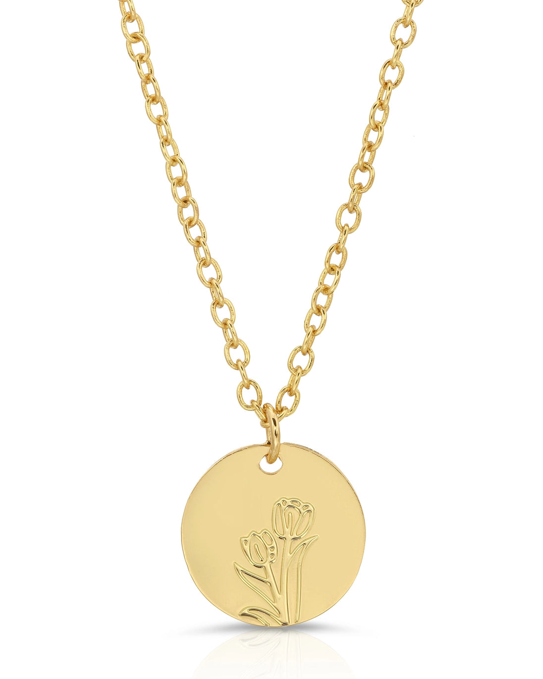 Tulip Botanical Stamped Necklace
