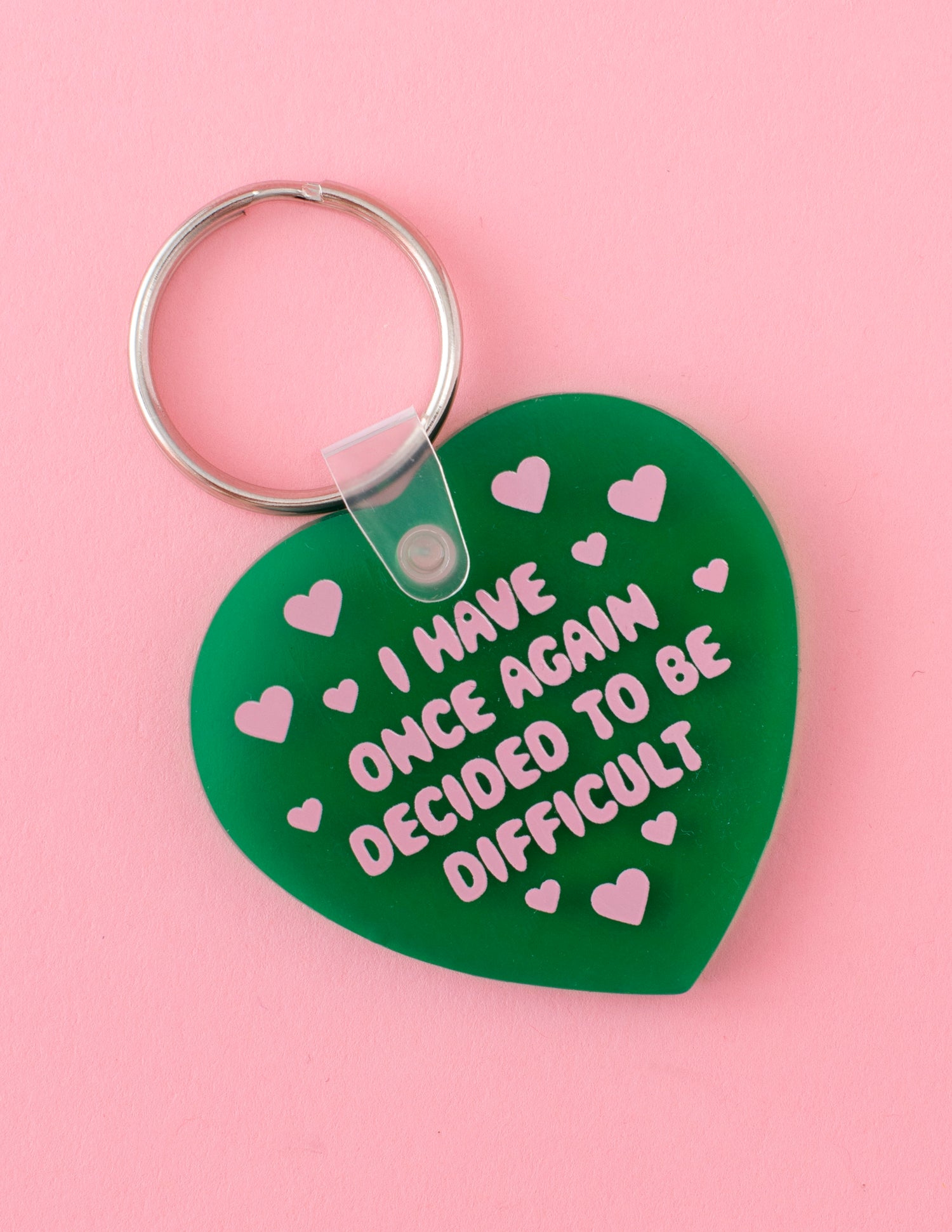 Difficult Once Again Heart Keychain