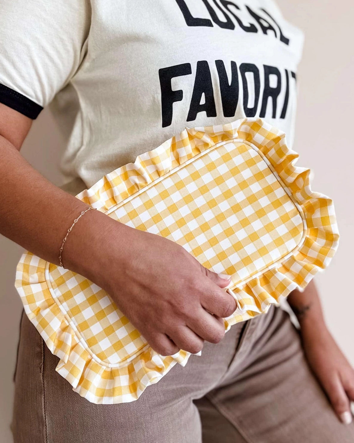 Gingham Frills Cosmetic Bag