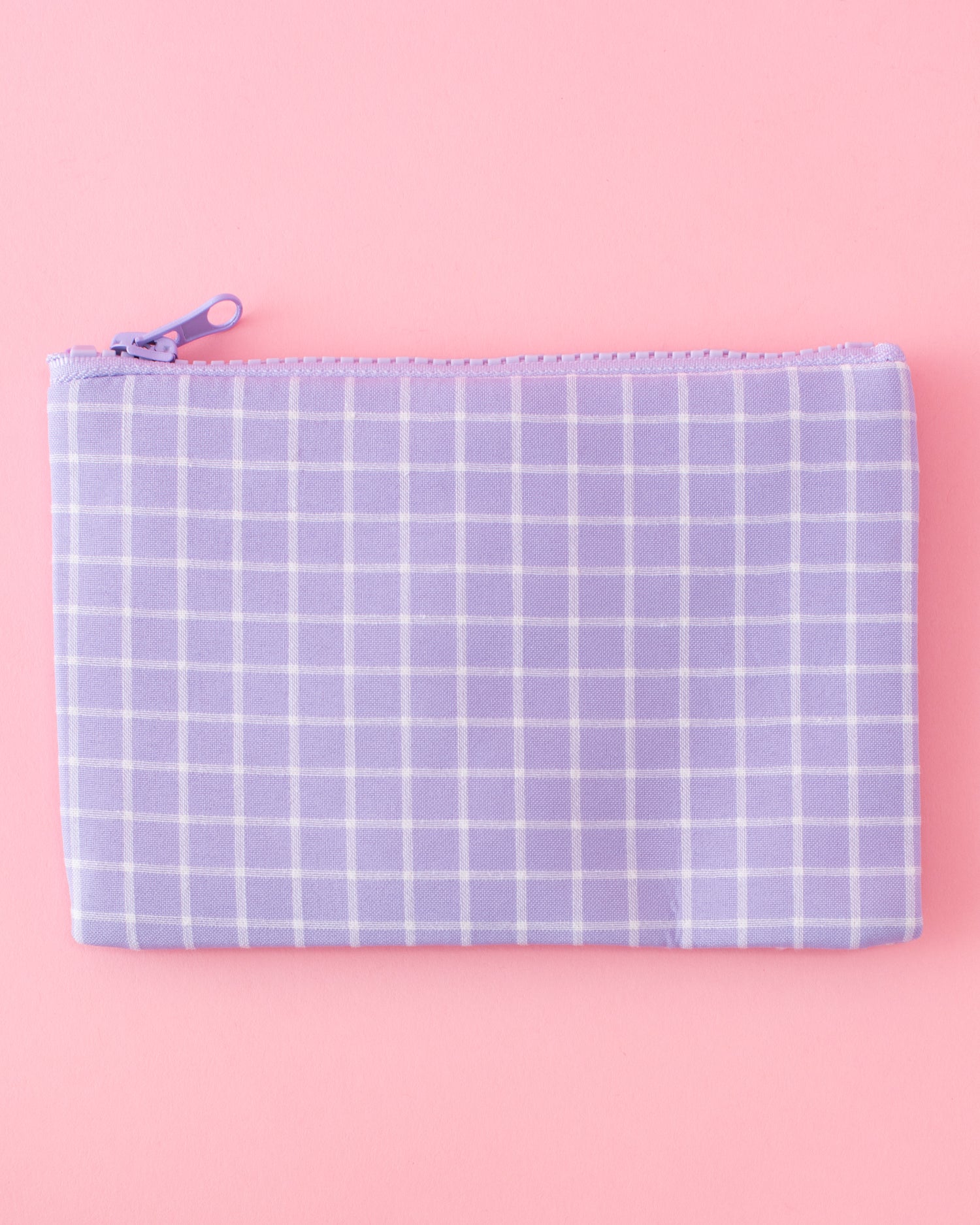 Grid Zipper Pouch