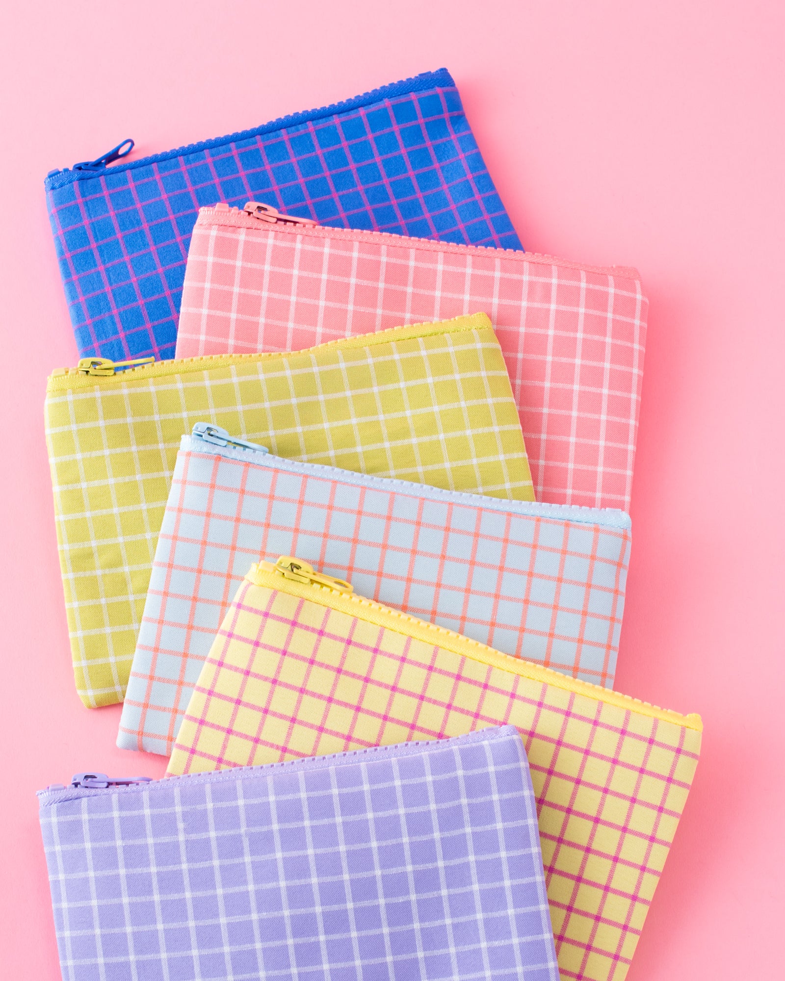 Grid Zipper Pouch