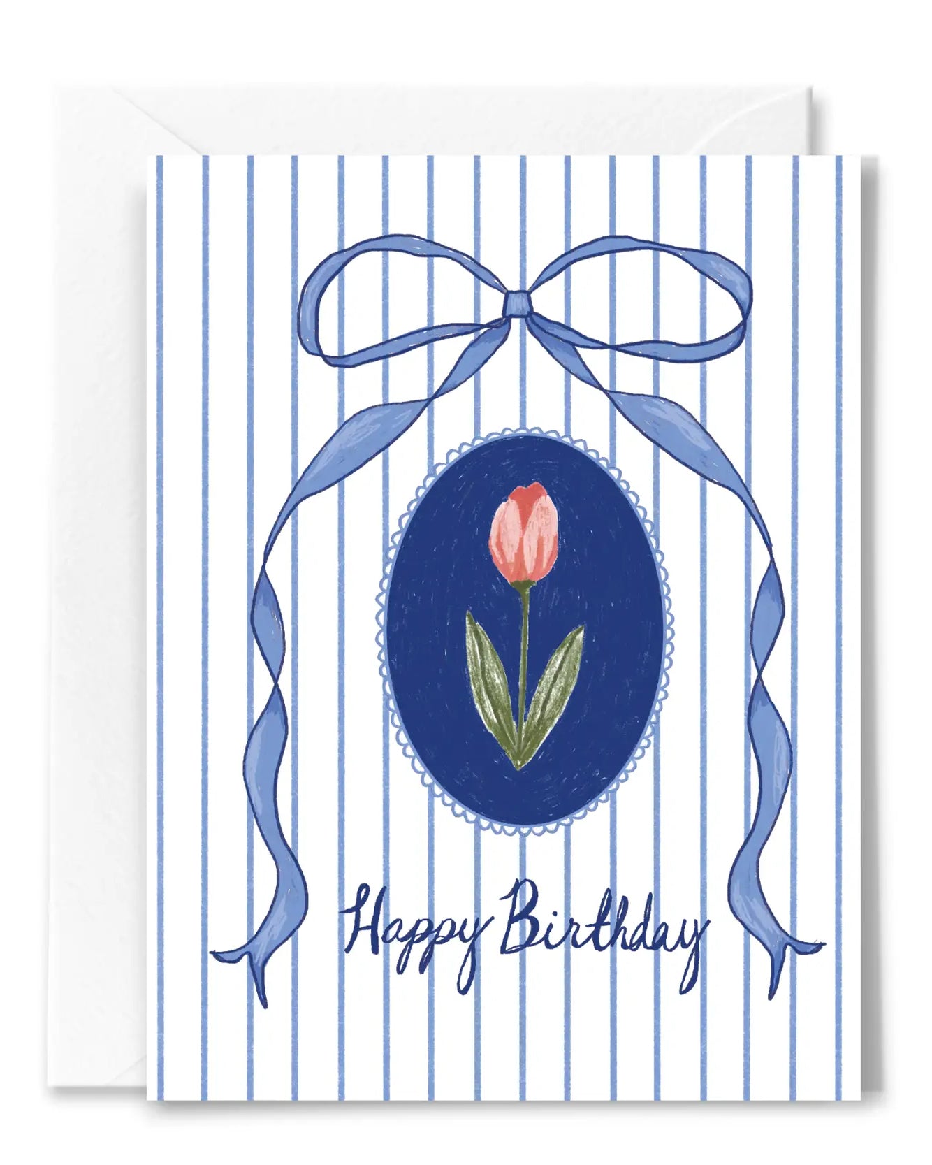 Bow Tulip Birthday Card