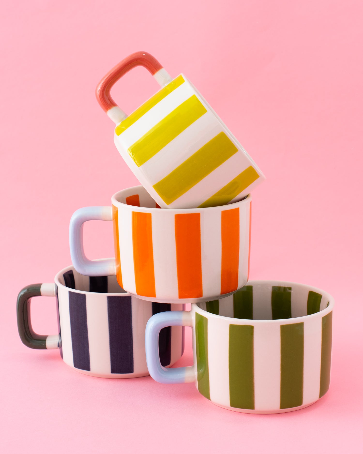 Hand-Painted Striped Mug
