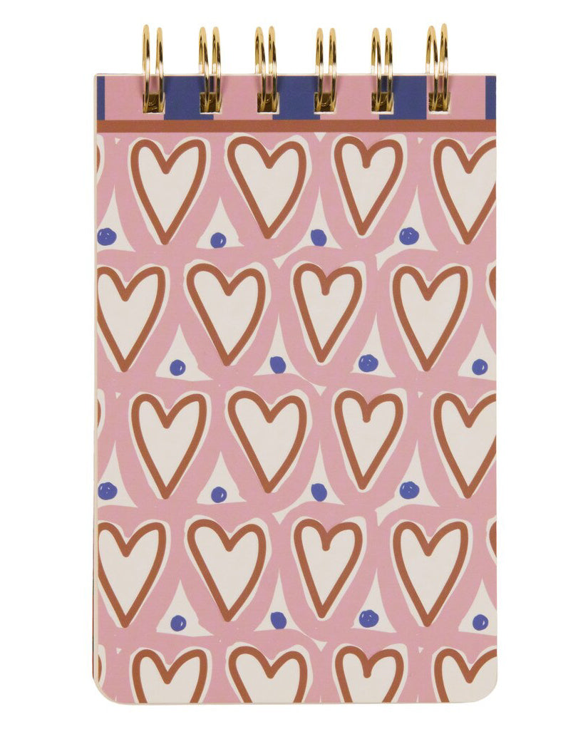 Boho Hearts Spiral Notepad