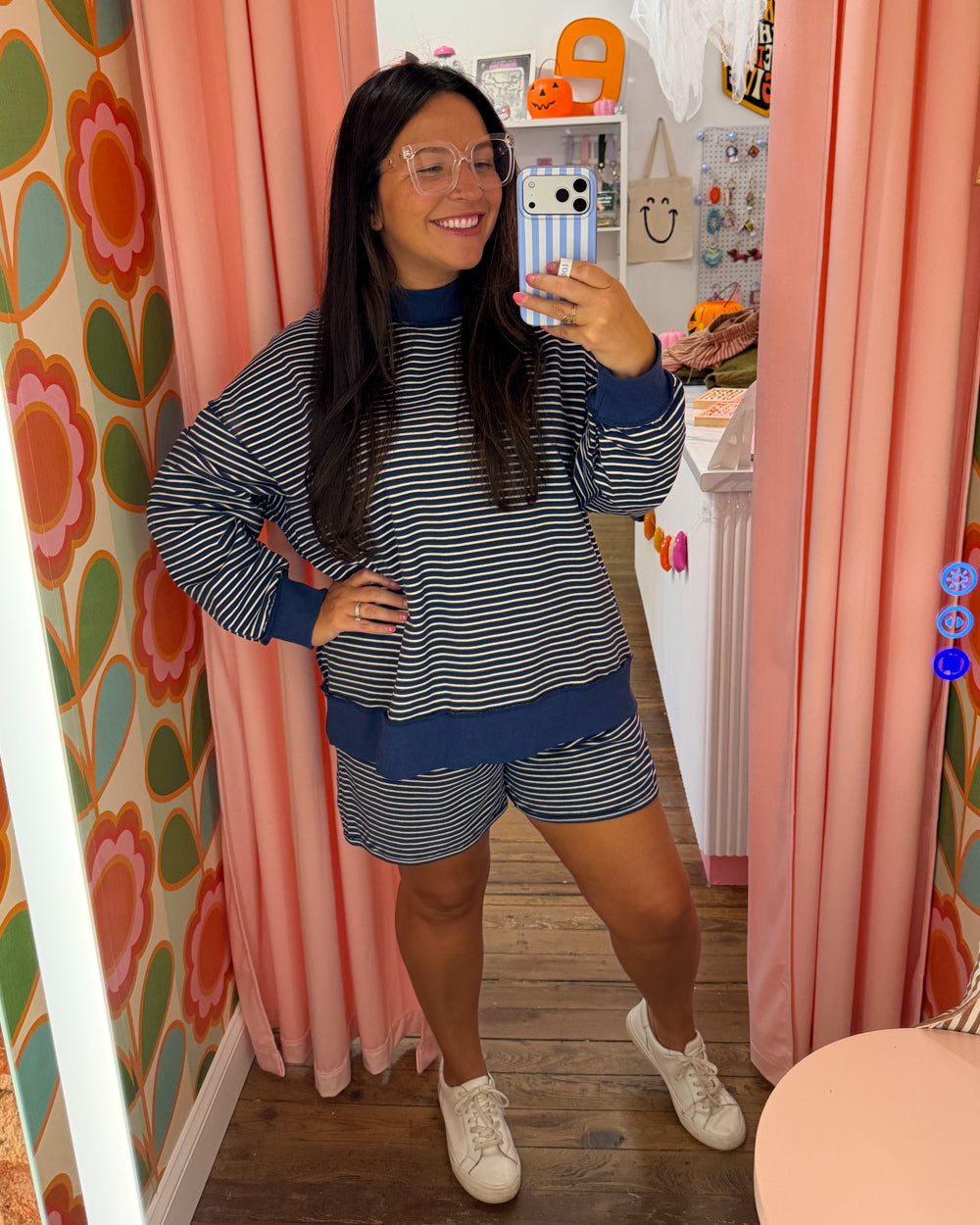 Sophie Striped Mockneck and Shorts Set