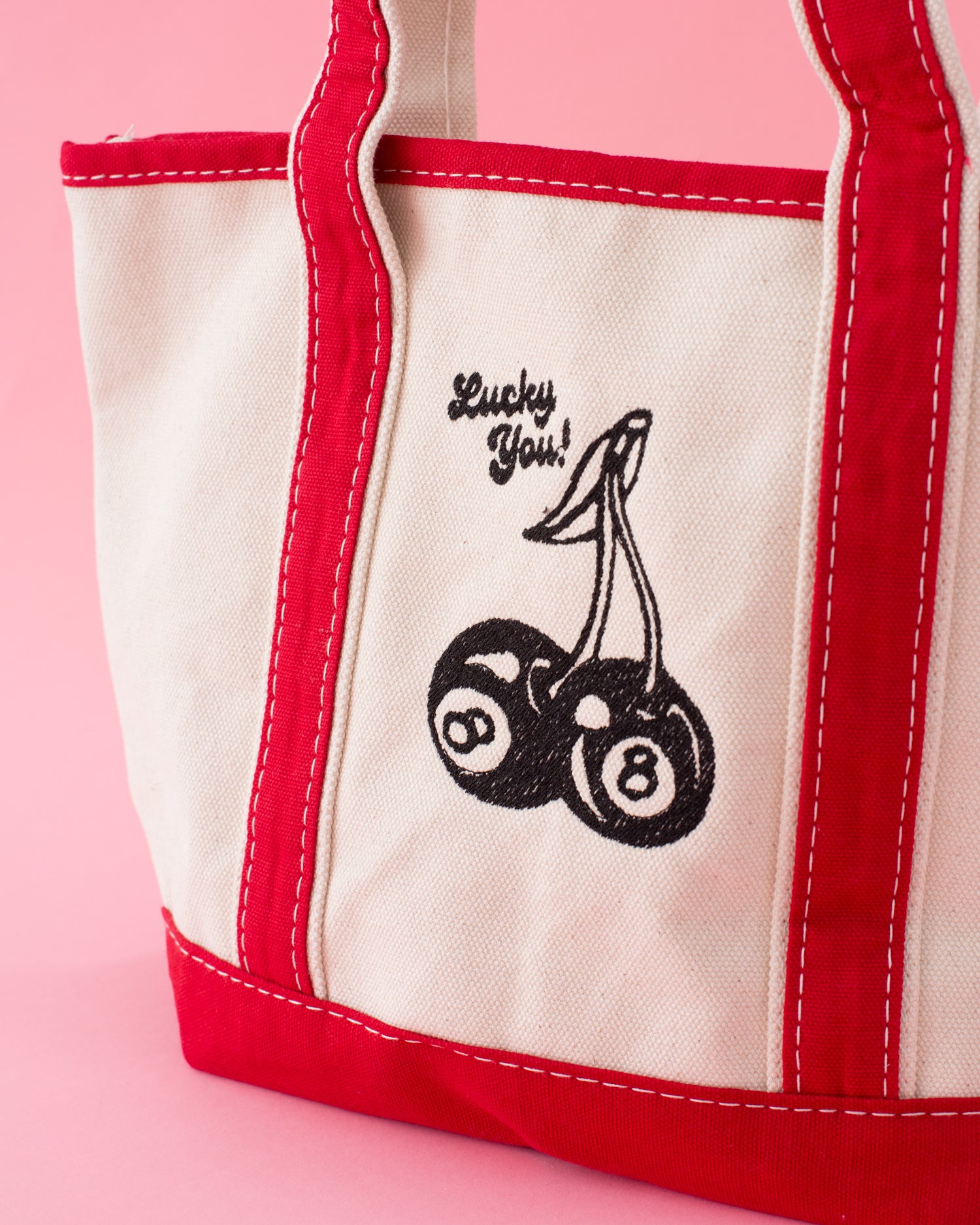 Lucky You Embroidered Tote Bag