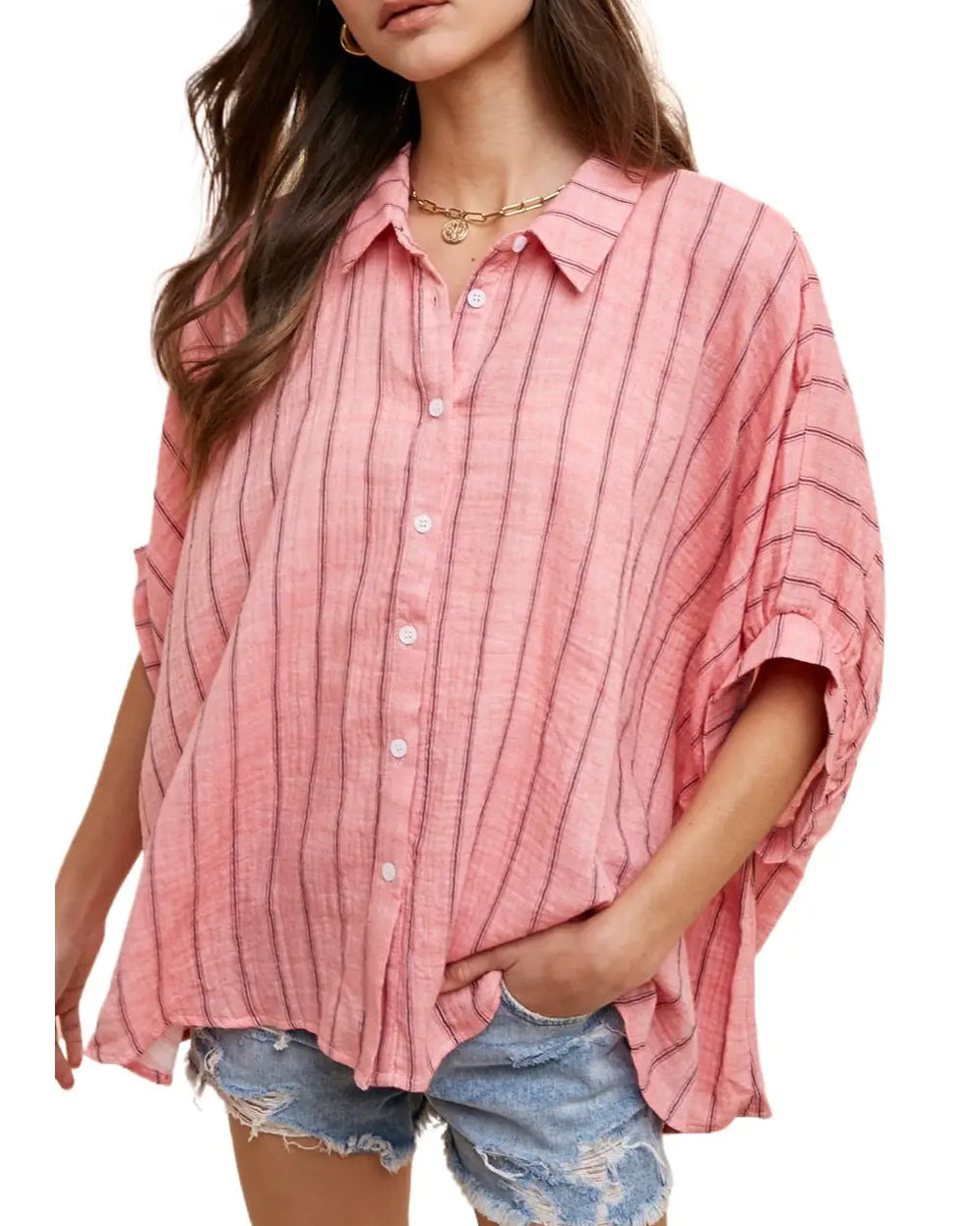 Breezy Oversized Striped Top