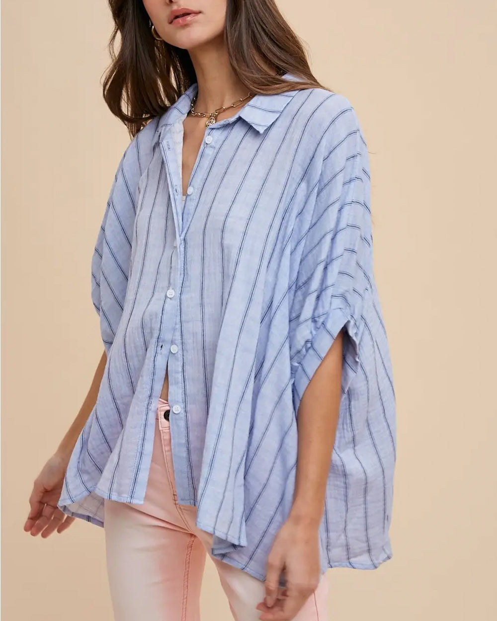 Breezy Oversized Striped Top