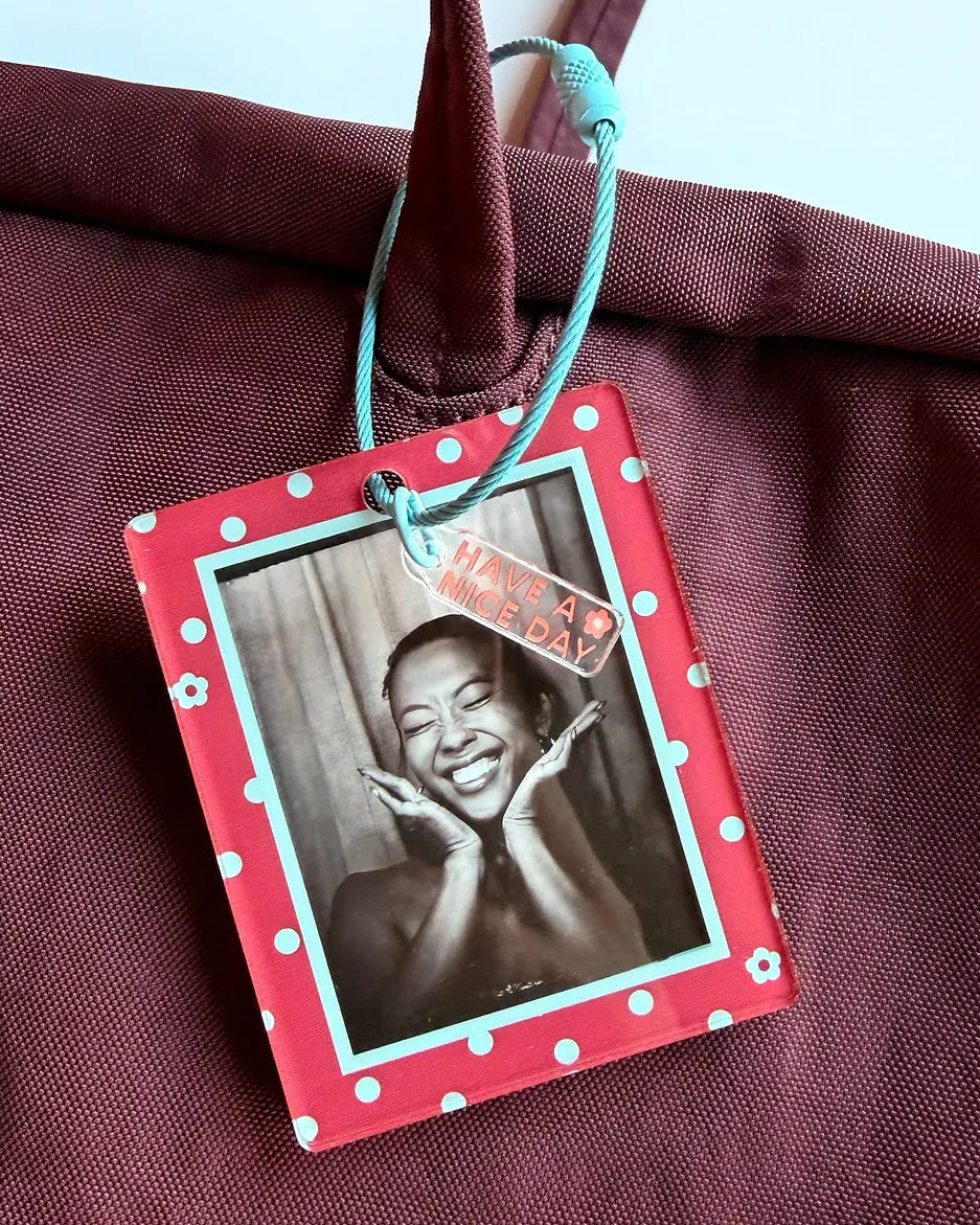 Polka Dot Daisy Photo Frame Keychain